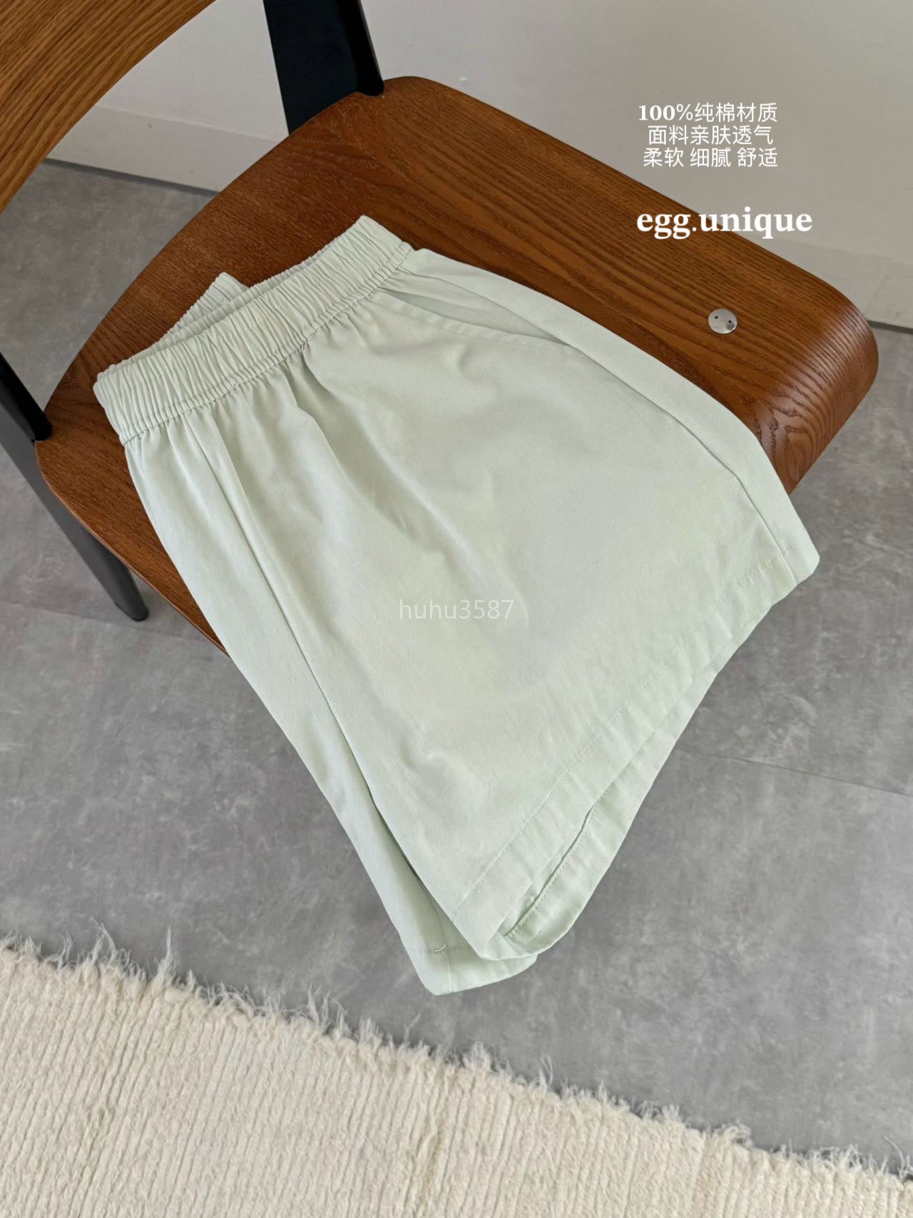 Light Sage Cotton Flare Shorts