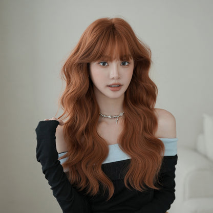 [C-0521] Fluffy Layered Wave Wig with Airy Bangs
