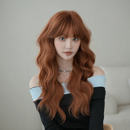 [C-0521] Fluffy Layered Wave Wig with Airy Bangs