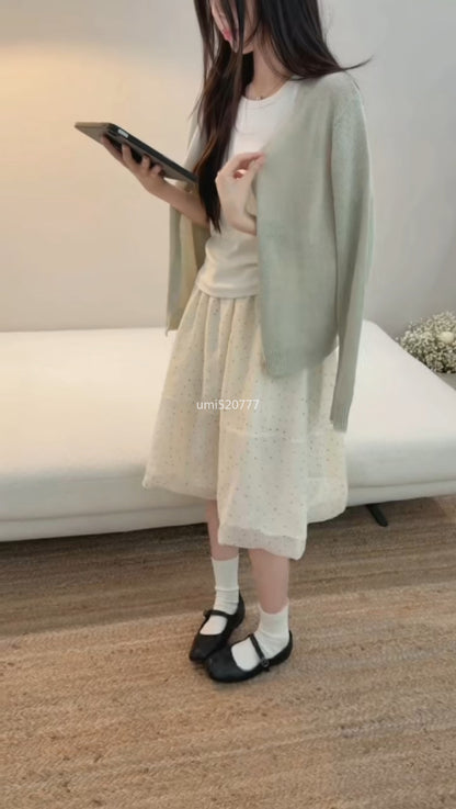 Light Sage Green / Soft Mint Green Cardigan
