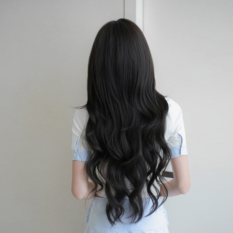 [C-0531] Korean Soft Layered Long Wavy Wig with Air Bangs