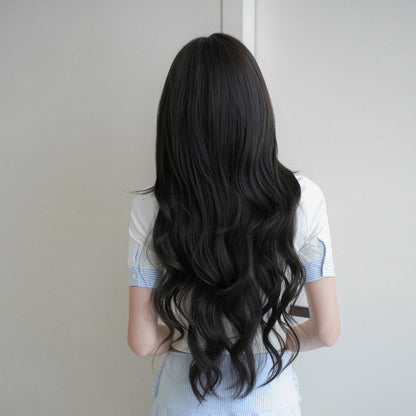 [C-0531] Korean Soft Layered Long Wavy Wig with Air Bangs