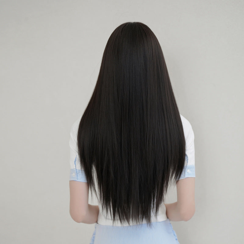 [C-0523] Everyday Natural Long Straight Wig with Bangs