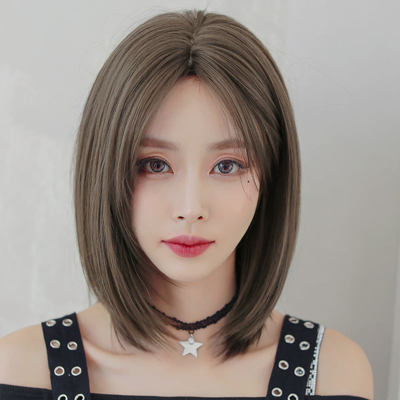 [D-119] Honey Tea Flax 39 cm, Cool Brown 39 cm, Dark Brown 39 cm Wig