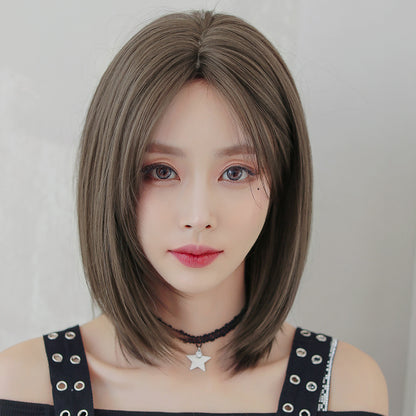 [D-119] Honey Tea Flax 39 cm, Cool Brown 39 cm, Dark Brown 39 cm Wig