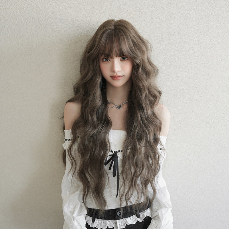[C-0550] Hazelnut Gray Brown 85 cm Wig