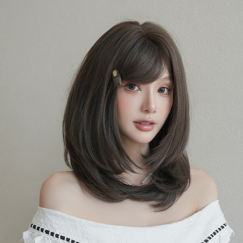 [C-0548] Cool Brown 44 cm Wig