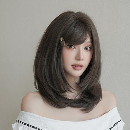 [C-0548] Cool Brown 44 cm Wig