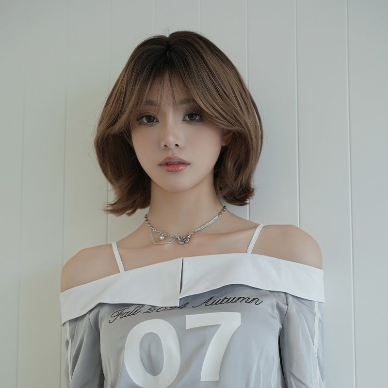 [D-167] Roasted Tea Brown Crown Dye 33 cm Wig