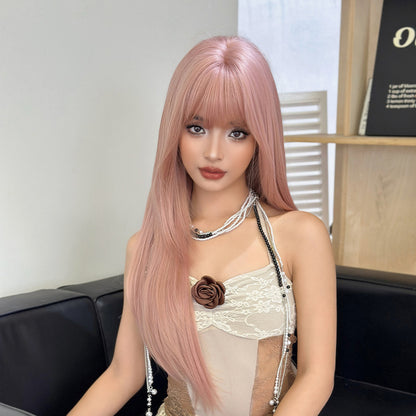 [C-0491] Grapefruit Pink Gold 80 cm Wig