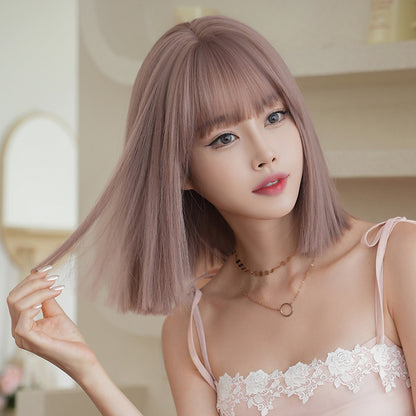 [D-156] Rose Pink Brown 34 cm Wig