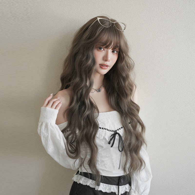 [C-0550] Hazelnut Gray Brown 85 cm Wig