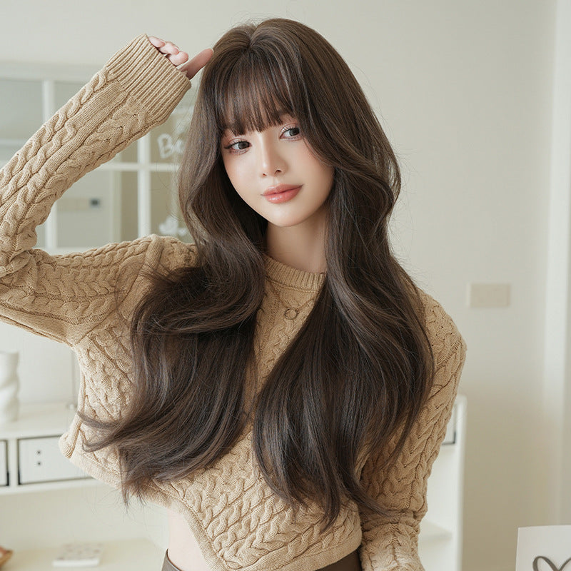 [C-0445] Cool Tea Brown 75 cm Wig