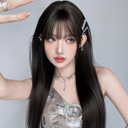 [C-0392] Dark Brown 73 cm Wig