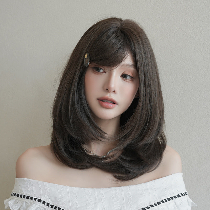 [C-0548] Cool Brown 44 cm Wig