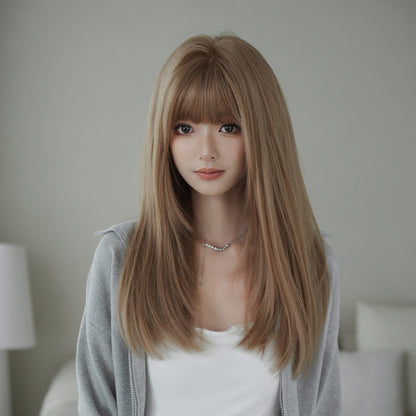 [C-0517] Flax Brown 58 cm Wig