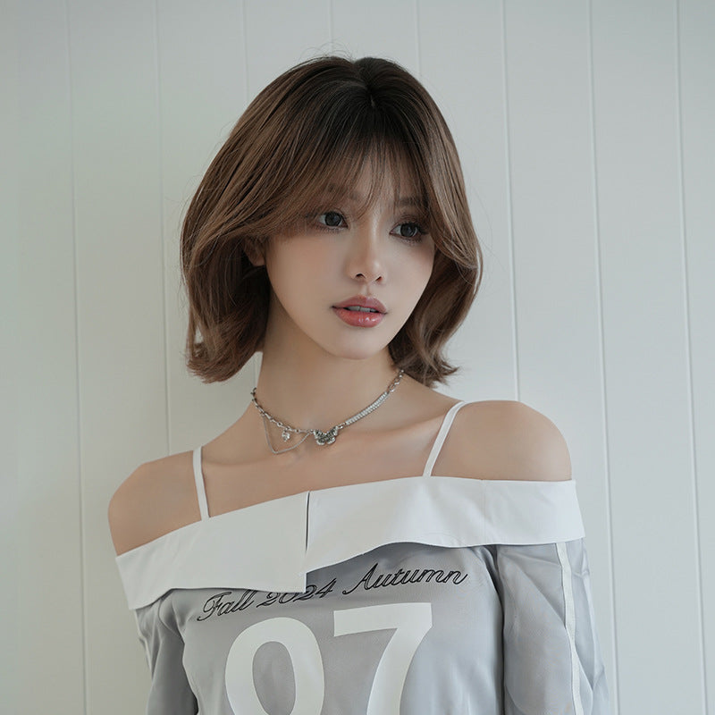 [D-167] Roasted Tea Brown Crown Dye 33 cm Wig
