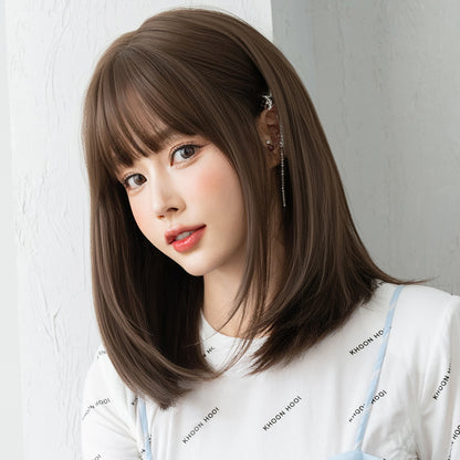 [D-132] Cool Brown 40 cm, Dark Brown 40 cm Wig