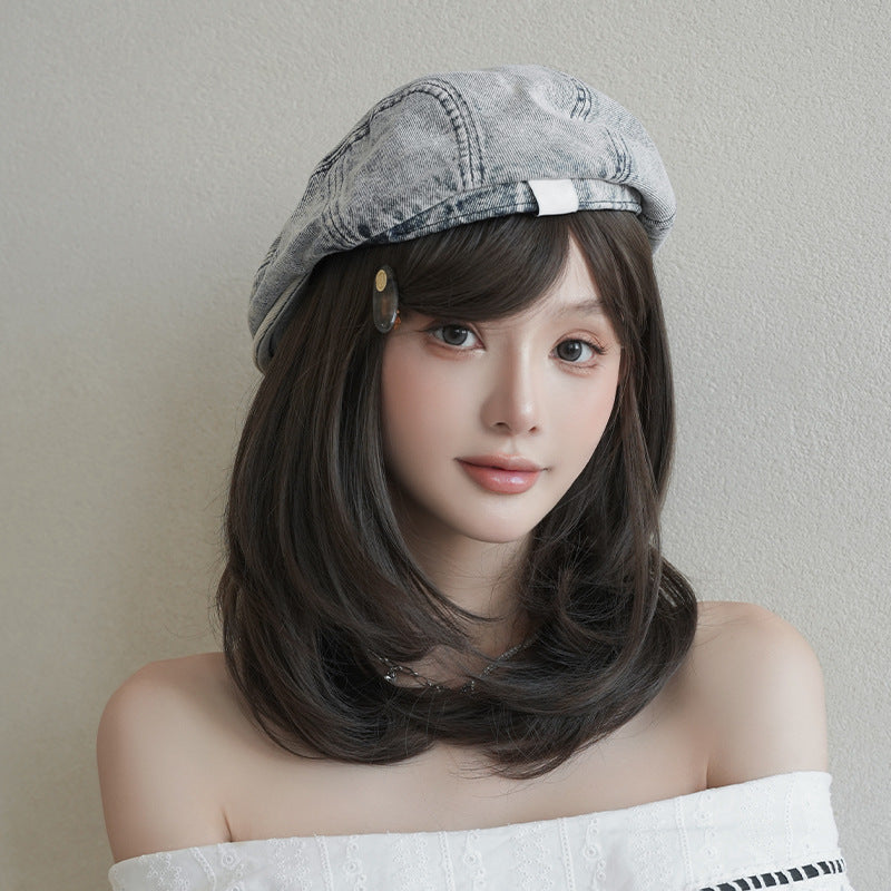 [C-0548] Cool Brown 44 cm Wig