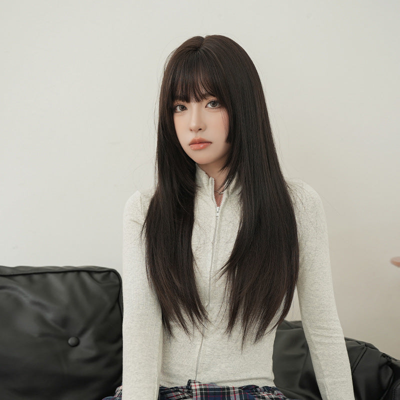 [C-0463] Dark Brown 70 cm Wig