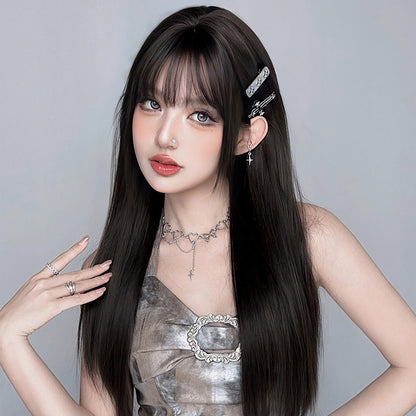 [C-0392] Dark Brown 73 cm Wig
