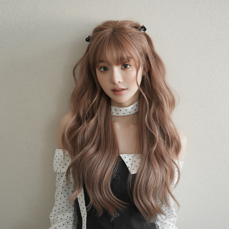 [C-0556] Berry Pink Brown 71 cm Wig