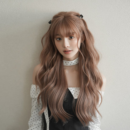 [C-0556] Berry Pink Brown 71 cm Wig