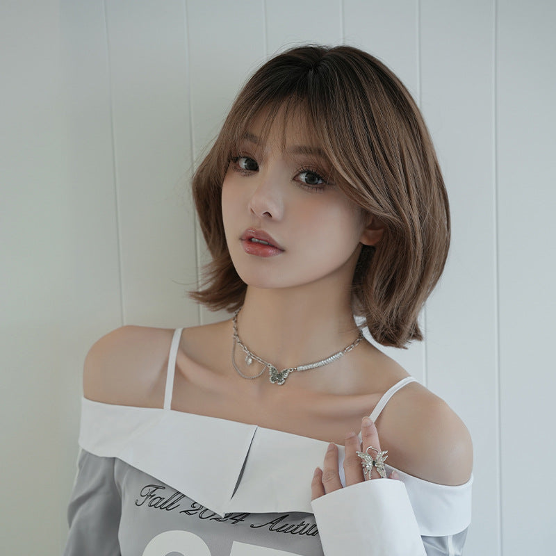 [D-167] Roasted Tea Brown Crown Dye 33 cm Wig