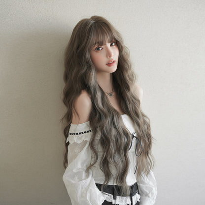 [C-0550] Hazelnut Gray Brown 85 cm Wig
