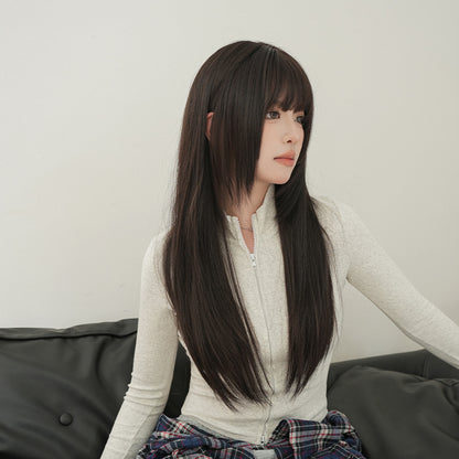 [C-0463] Dark Brown 70 cm Wig