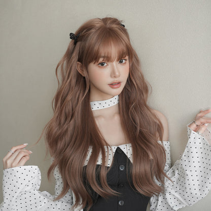 [C-0556] Berry Pink Brown 71 cm Wig