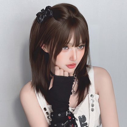 [C-0431-2] Amber Black Brown 50 cm Wig
