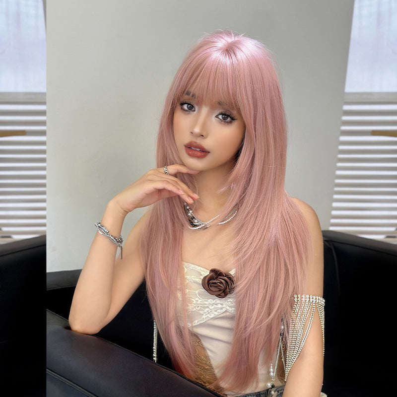 [C-0491] Grapefruit Pink Gold 80 cm Wig