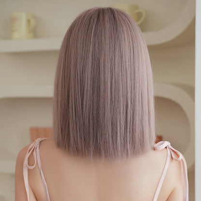 [D-156] Rose Pink Brown 34 cm Wig