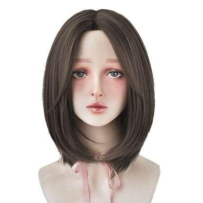 [D-119] Honey Tea Flax 39 cm, Cool Brown 39 cm, Dark Brown 39 cm Wig