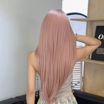 [C-0491] Grapefruit Pink Gold 80 cm Wig
