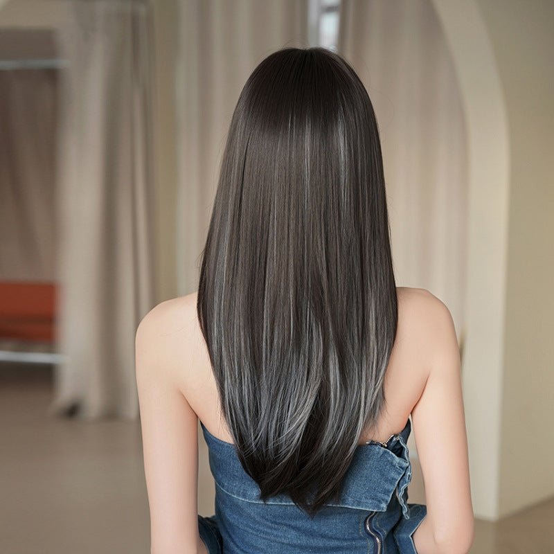 [C-0553] Clear Blue Highlights 60 cm Wig