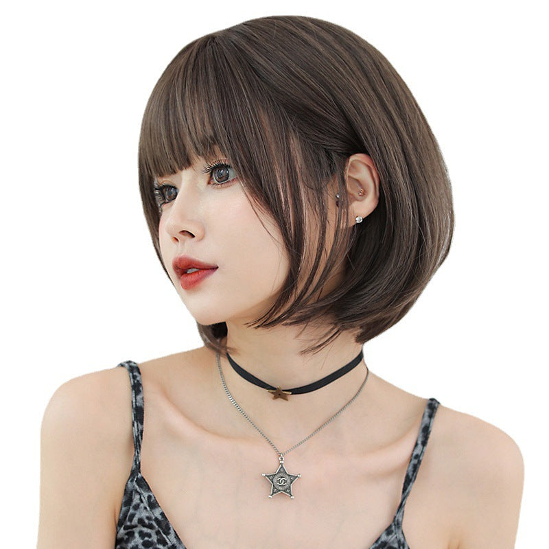 [D-124] Cool Brown 31 cm, Pink Brown 31 cm, Dark Brown 31 cm Wig