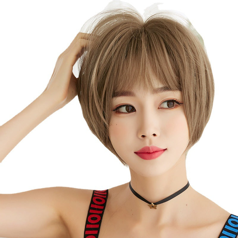 [D 3110] Honey Tea Flax 28 cm, Cool Brown 28 cm, Dark Brown 28 cm Wig