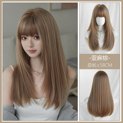 [C-0517] Flax Brown 58 cm Wig