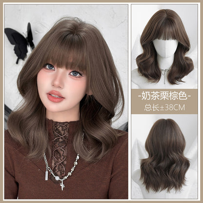 [D-143-2] Milk Tea Chestnut Brown 38 cm Wig
