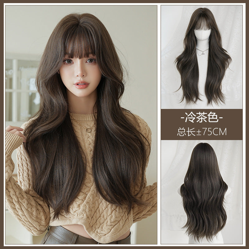 [C-0445] Cool Tea Brown 75 cm Wig