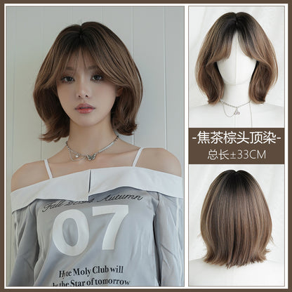 [D-167] Roasted Tea Brown Crown Dye 33 cm Wig