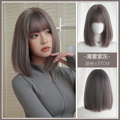 [D-170] Mist Gray Purple 37 cm Wig