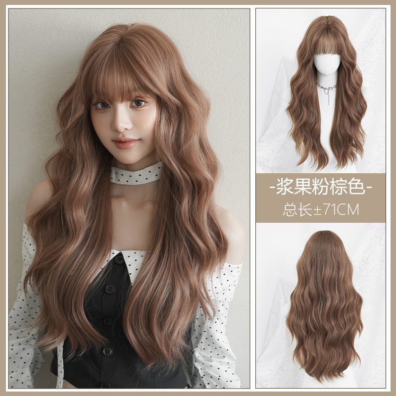 [C-0556] Berry Pink Brown 71 cm Wig