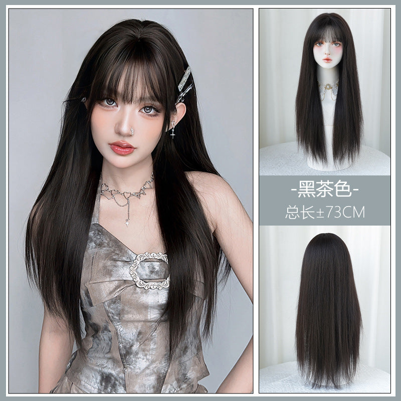 [C-0392] Dark Brown 73 cm Wig