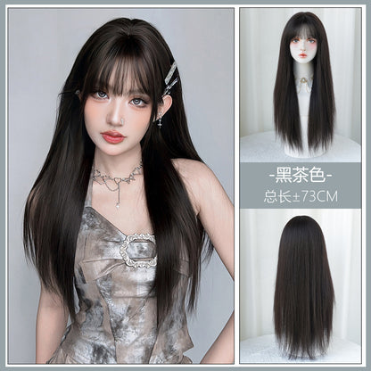 [C-0392] Dark Brown 73 cm Wig
