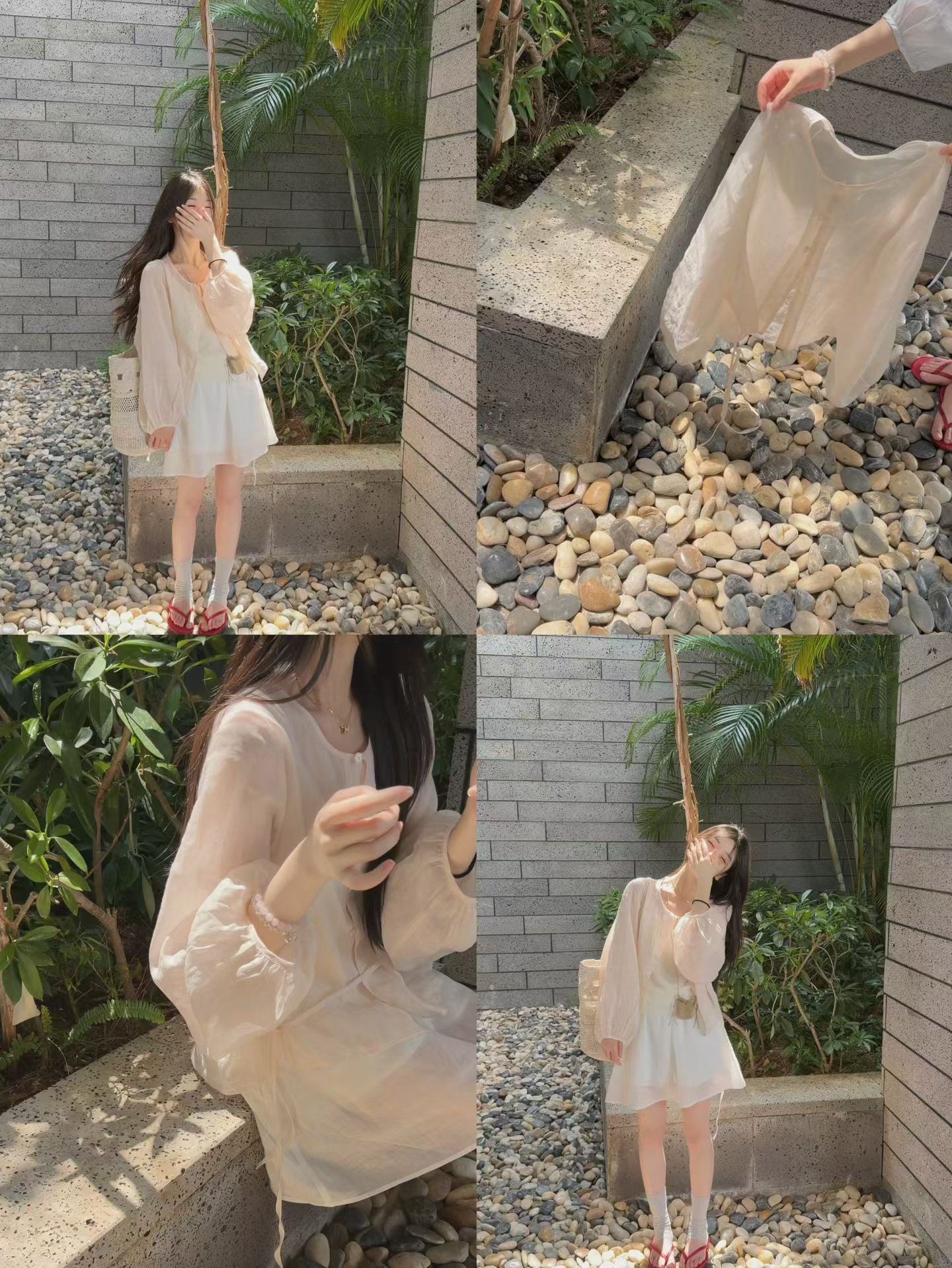 Cream Plaid Sleeveless Layered Vest Top