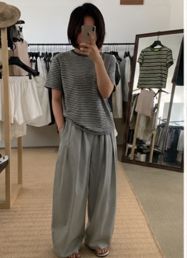 Dusty Sage Wide-Leg Barrel Pants