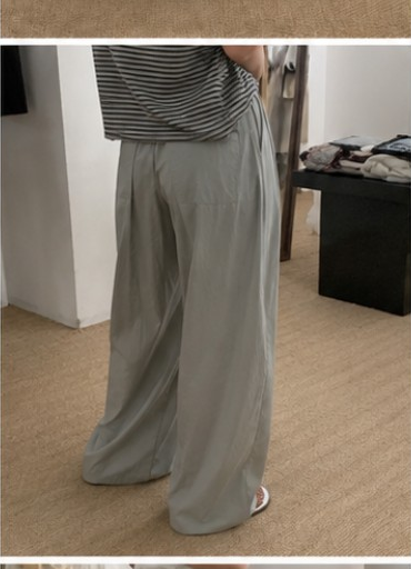 Dusty Sage Wide-Leg Barrel Pants